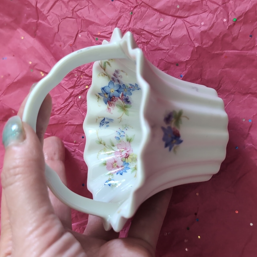 Thomas Bavaria Floral Ceramic Basket with Handle 1920